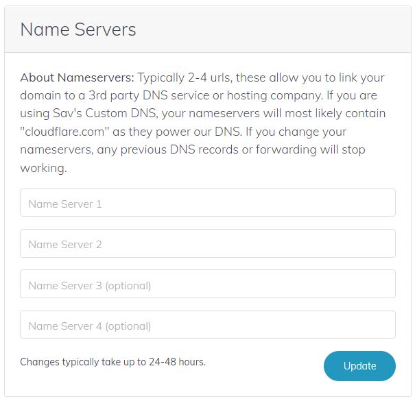 SAV Set NameServers