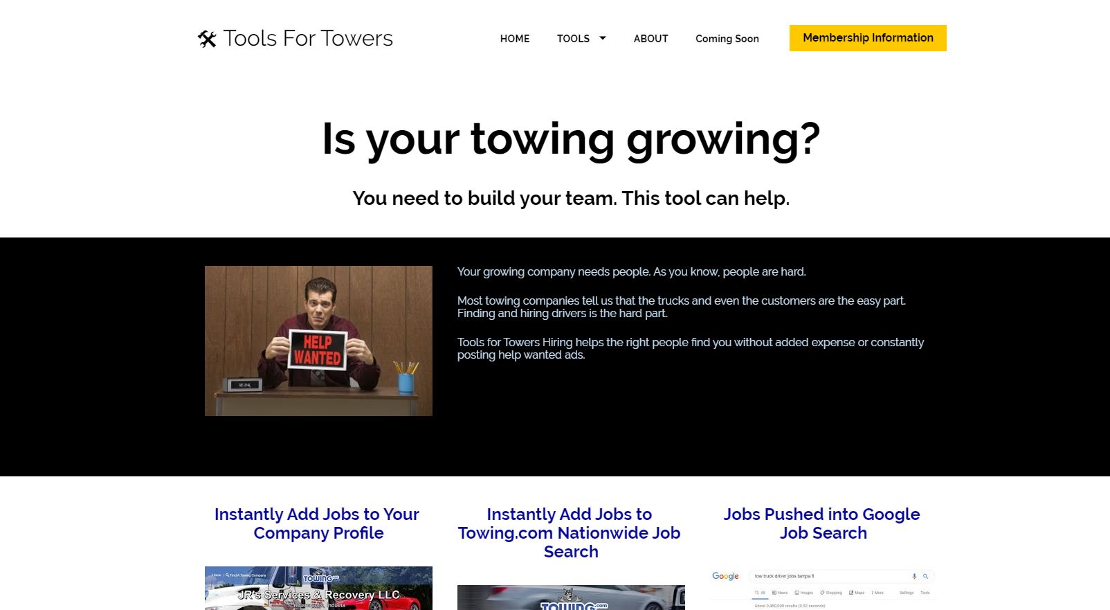 Tools for towing companies