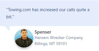 Testimonial Hansers Wrecker Company